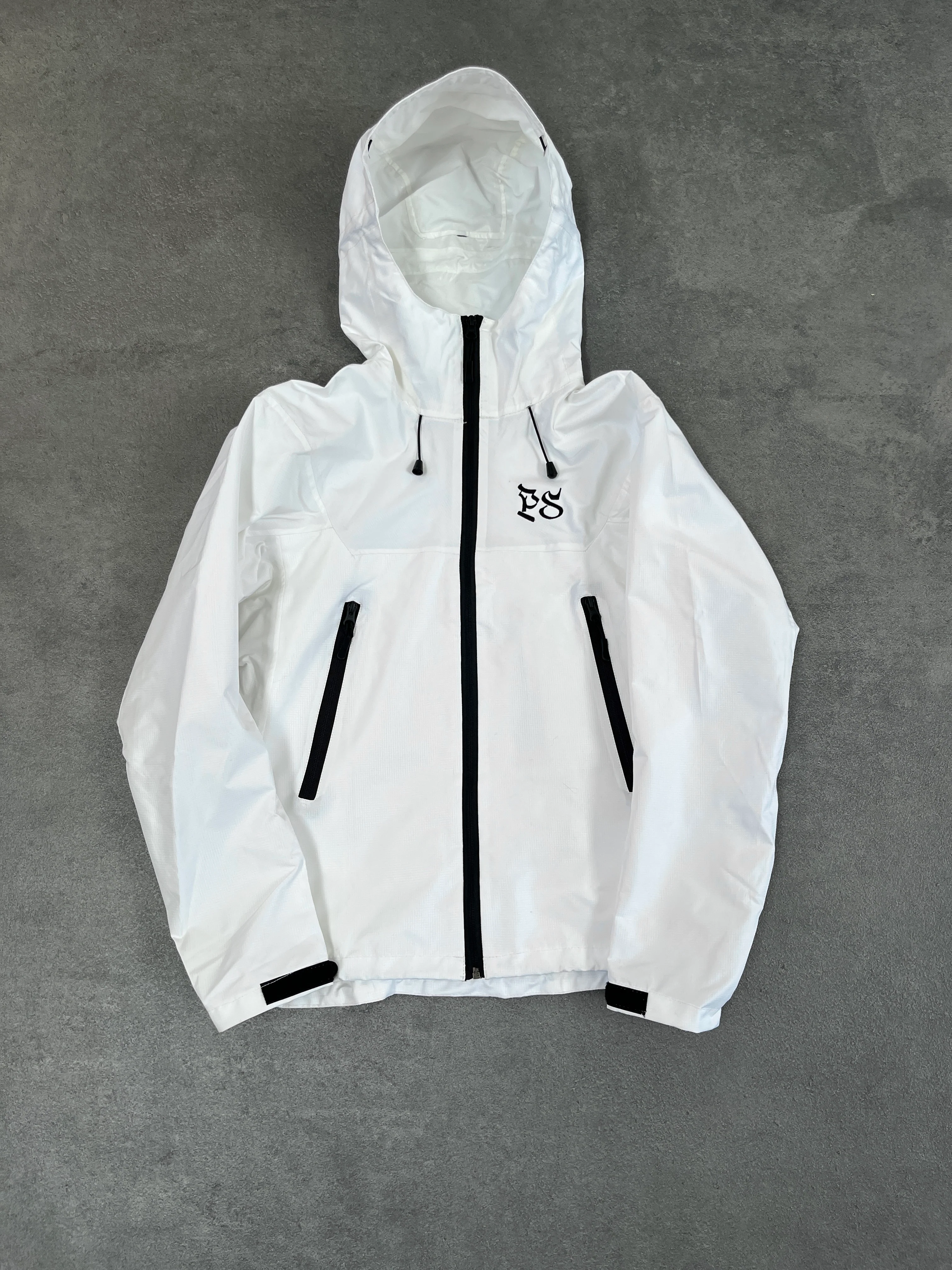 WHITE RIPSTOP RAIN JACKET